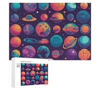 Jigsaw Puzzles 300 PCS Various Planets Wooden Puzzle Personalized Picture Puzzle Family Decoration Puzzles for Adults Challenging Puzzle Family Wedding Graduation Present