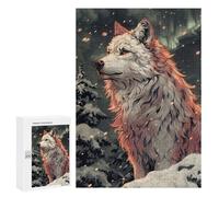 Jigsaw Puzzles 300 PCS White Wolf in Snowy Forest Teenagers Puzzles Relax Games Difficult Challenge Unique Birthday And Xmas Gifts 300 PCS