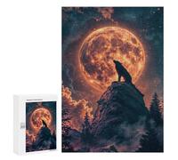 Jigsaw Puzzles 300 PCS Wolfs Lunar Serenade Teenagers Puzzles Relax Games Difficult Challenge Unique Birthday And Xmas Gifts 300 PCS