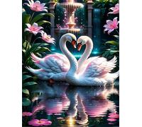 Jigsaw Puzzles 300 piece,Puzzles for Adults,Challenging Educational Family Activity Games Home Decoration Puzzle Flower Lake Swan 15 x 10.2 inch