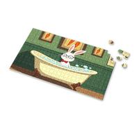 Jigsaw Puzzles 300 Pieces For Adults A Rabbit Wearing Glasses Is Taking A Bubble Bath. Picture Puzzle Puzzles 500 Pieces Puzzle Books For Adults(1000PCS)