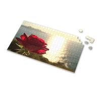 Jigsaw Puzzles 300 Pieces For Adults A Red Rose In Front Of A Sunset. Picture Puzzle Puzzles 500 Pieces Puzzle Books For Adults(300PCS)