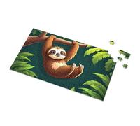 Jigsaw Puzzles 300 Pieces For Adults Charming Sloth In The Jungle Picture Puzzle Gift For 4 Year Old Boy Easter Gifts For Adults(300PCS)