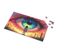 Jigsaw Puzzles 300 Pieces For Adults Girl Gazing At The Giant Eye Picture Puzzle Gift For 4 Year Old Boy Easter Gifts For Adults(1000PCS)