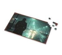 Jigsaw Puzzles 300 Pieces For Adults Silhouette Of A Man In The Rainy Night Picture Puzzle Outfoxed Game For Kids Puzzle Books For Adults(500PCS)