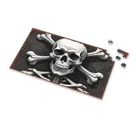 Jigsaw Puzzles 300 Pieces For Adults Skull And Crossbones: The Ultimate Symbol Of Danger Picture Puzzle Outfoxed Game For Kids Puzzle Books For Adults(1000PCS)