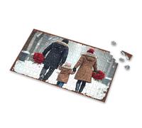 Jigsaw Puzzles 300 Pieces For Adults Snowy Walk: A Family'S Winter Romance With Red Roses Picture Puzzle Puzzles 500 Pieces 500 Piece Puzzles For Adults(500PCS)