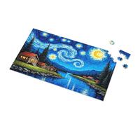 Jigsaw Puzzles 300 Pieces For Adults Starry Night By The River Picture Puzzle 1000 Piece Puzzle For Adults 1000 Piece Puzzles(300PCS)