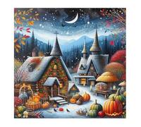 Jigsaw Puzzles 300 Pieces, Jigsaws Woods Pumpkin Town 300 Piece jigsaw puzzles for Adults, Challenge High Difficulty Family Puzzle Game 35x35cm/14x14inch