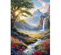Jigsaw Puzzles 3000 pieces,Puzzles for Adults,Challenging Educational Family Activity Games Home Decoration Puzzle Sunlight Rivers Flowers,43.3 x 33.4 Inch