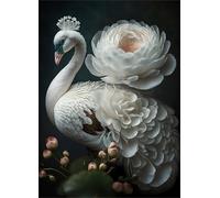 Jigsaw Puzzles 3000 pieces,Puzzles for Adults,Challenging Educational Family Activity Games Home Decoration Puzzle White Peony Peacock,43.3 x 33.4 Inch