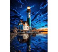 Jigsaw Puzzles 3000 pieces,Puzzles for Adults,Challenging Educational Family Activity Games Home Decoration Puzzle Seaside Lighthouse Cottage,43.3 x 33.4 Inch
