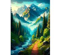 Jigsaw Puzzles 3000 pieces,Puzzles for Adults,Challenging Educational Family Activity Games Home Decoration Puzzle Snow Mountains Grove Rivers,43.3 x 33.4 Inch