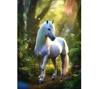 Jigsaw Puzzles 3000 pieces,Puzzles for Adults,Challenging Educational Family Activity Games Home Decoration Puzzle Jungle Horse Scenery,43.3 x 33.4 Inch