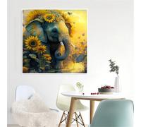 Jigsaw Puzzles 35 Pieces for Adults Animal Elephant Sunflower, Fun Challenging Jigsaws for adults 35 Piece, Puzzle Educational Games for Families, Home Decoration puzzles
