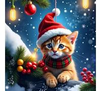 Jigsaw Puzzles 35 Pieces for Adults Christmas Cat, Fun Challenging Jigsaws for adults 35 Piece, Puzzle Educational Games for Families, Home Decoration puzzles
