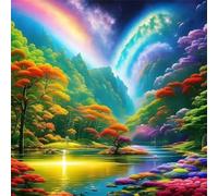 Jigsaw Puzzles 35 Pieces for Adults, puzzles for adults 35 Piece Beautiful Colourful Artwork, Challenging Puzzle Game for Family, Theme:Rainbow Woods