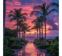 Jigsaw Puzzles 35 Pieces for Adults, puzzles for adults 35 Piece Beautiful Colourful Artwork, Challenging Puzzle Game for Family, Theme:Sunset Tropical Beach
