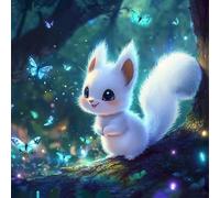 Jigsaw Puzzles 35 Pieces for Adults, puzzles for adults 35 Piece Beautiful Colourful Artwork, Challenging Puzzle Game for Family, Theme:White Squirrel Woods