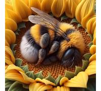 Jigsaw Puzzles 35 Pieces for Adults, puzzles for adults 35 Piece Beautiful Colourful Artwork, Challenging Puzzle Game for Family, Theme:Chubby Bee Sunflower