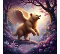Jigsaw Puzzles 35 Pieces for Adults, puzzles for adults 35 Piece Beautiful Colourful Artwork, Challenging Puzzle Game for Family, Theme:Flying Bear Woods