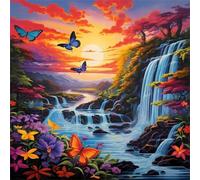 Jigsaw Puzzles 35 Pieces for Adults, puzzles for adults 35 Piece Beautiful Colourful Artwork, Challenging Puzzle Game for Family, Theme:Sunset Flowing Water