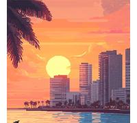 Jigsaw Puzzles 35 Pieces for Adults, puzzles for adults 35 Piece Beautiful Colourful Artwork, Challenging Puzzle Game for Family, Theme:Sunset Cityscape