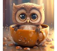 Jigsaw Puzzles 35 Pieces for Adults, puzzles for adults 35 Piece Beautiful Colourful Artwork, Challenging Puzzle Game for Family, Theme:Teacup Owl