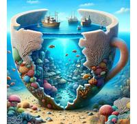 Jigsaw Puzzles 35 Pieces for Adults, puzzles for adults 35 Piece Beautiful Colourful Artwork, Challenging Puzzle Game for Family, Theme:Underwater World Ship