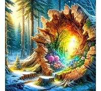 Jigsaw Puzzles 35 Pieces for Adults, puzzles for adults 35 Piece Beautiful Colourful Artwork, Challenging Puzzle Game for Family, Theme:Fantasy Tree Hole