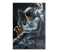 Jigsaw Puzzles 38x26cm/1000pcs for Adults Astronaut Playing Saxophone on The Moon Jigsaw Toy Wall Decor But Fun And Humorous Unique Birthday And Gifts 38x26cm/1000pcs