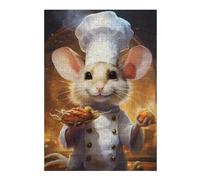 Jigsaw Puzzles 38x26cm/1000pcs for Adults Cooking Mouse Chef Uniform Puzzle for Adults Anti-Stress Toys But Fun And Humorous Birthday Present, Gifts, 38x26cm/1000pcs