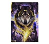 Jigsaw Puzzles 38x26cm/1000pcs for Adults Cosmic Wolf Portrait Artwork Jigsaws for Adults Relax Games Precision Cutting Help The Brain Exercise 38x26cm/1000pcs