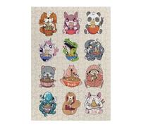 Jigsaw Puzzles 38x26cm/1000pcs for Adults Cute Ramen Animals Jigsaw Puzzle DIY Toys Pattern Assembly Gifts for Friends And Family 38x26cm/1000pcs
