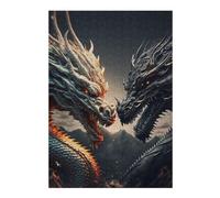 Jigsaw Puzzles 38x26cm/1000pcs for Adults Dragon Duel Mythical Clash Puzzles for Adults Toy Wall Decor Enhance Memory Birthday Present, Gifts, 38x26cm/1000pcs