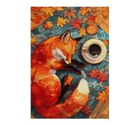 Jigsaw Puzzles 38x26cm/1000pcs for Adults Fox Napping in Autumn Puzzle for Adults Relax Games Birthday Present Gifts for Friends And Family 38x26cm/1000pcs