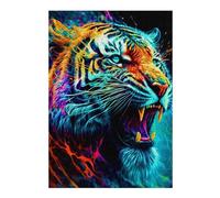 Jigsaw Puzzles 38x26cm/1000pcs for Adults Neon Tiger Roar -1 Jigsaws for Adults Relax Games Precision Cutting Help The Brain Exercise 38x26cm/1000pcs
