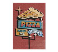 Jigsaw Puzzles 38x26cm/1000pcs for Adults Pizza Makes Me Happy Jigsaws for Adults Relax Games Precision Cutting Help The Brain Exercise 38x26cm/1000pcs