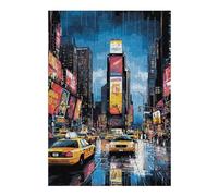 Jigsaw Puzzles 38x26cm/1000pcs for Adults Pop Art Times Square with Yellow Taxis Puzzle for Adults Anti-Stress Toys But Fun And Humorous Birthday Present, Gifts, 38x26cm/1000pcs