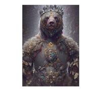 Jigsaw Puzzles 38x26cm/1000pcs for Adults Regal Bear Armor Fantasy Jigsaws for Adults Relax Games Precision Cutting Help The Brain Exercise 38x26cm/1000pcs