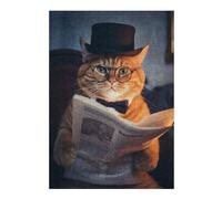 Jigsaw Puzzles 38x26cm/1000pcs for Adults Smart Funny Tabby Hat Cat Jigsaw Puzzle DIY Toys Pattern Assembly Gifts for Friends And Family 38x26cm/1000pcs