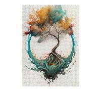 Jigsaw Puzzles 38x26cm/1000pcs for Adults Watercolors Tree Adult Jigsaw Puzzle Relax Games Precision Cutting Gifts for Friends And Family 38x26cm/1000pcs