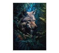 Jigsaw Puzzles 38x26cm/1000pcs for Adults Wolf with Blue Eyes Floral Jigsaw for Adults Hands-on Game Wall Decoration Unique Birthday And Gifts 38x26cm/1000pcs