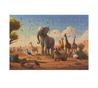 Jigsaw Puzzles 38x26cm/1000pcs for Teenagerss African Safari Gathering Jigsaw Puzzle DIY Toys A Work of Art Deal As Gifts for The Whole Family 38x26cm/1000pcs