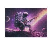 Jigsaw Puzzles 38x26cm/1000pcs for Teenagerss Astronaut Playing Guitar in Space Jigsaws for Adults Hands-on Game But Fun And Humorous Deal As Gifts for The Whole Family 38x26cm/1000pcs