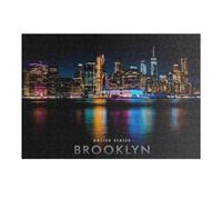 Jigsaw Puzzles 38x26cm/1000pcs for Teenagerss Brooklyn Nights City Lights Reflections Jigsaw Puzzle DIY Toys A Work of Art Deal As Gifts for The Whole Family 38x26cm/1000pcs