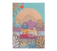 Jigsaw Puzzles 38x26cm/1000pcs for Teenagerss Camper Van Sunset Journey Jigsaw Puzzle Toy Wall Decor Pattern Assembly Educational Challenge 38x26cm/1000pcs