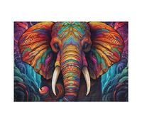 Jigsaw Puzzles 38x26cm/1000pcs for Teenagerss Colorful Elephant Artwork Jigsaws for Adults Hands-on Game But Fun And Humorous Deal As Gifts for The Whole Family 38x26cm/1000pcs