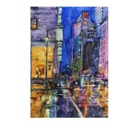 Jigsaw Puzzles 38x26cm/1000pcs for Teenagerss Downtown Montreal in Rain Adult Jigsaw Puzzle Hands-on Game Perfect Decoration Help The Brain Exercise 38x26cm/1000pcs