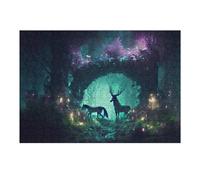 Jigsaw Puzzles 38x26cm/1000pcs for Teenagerss Enchanted Forest with Mystical Creatures Jigsaws for Adults Relaxing Games Difficult Hard Educational Challenge 38x26cm/1000pcs